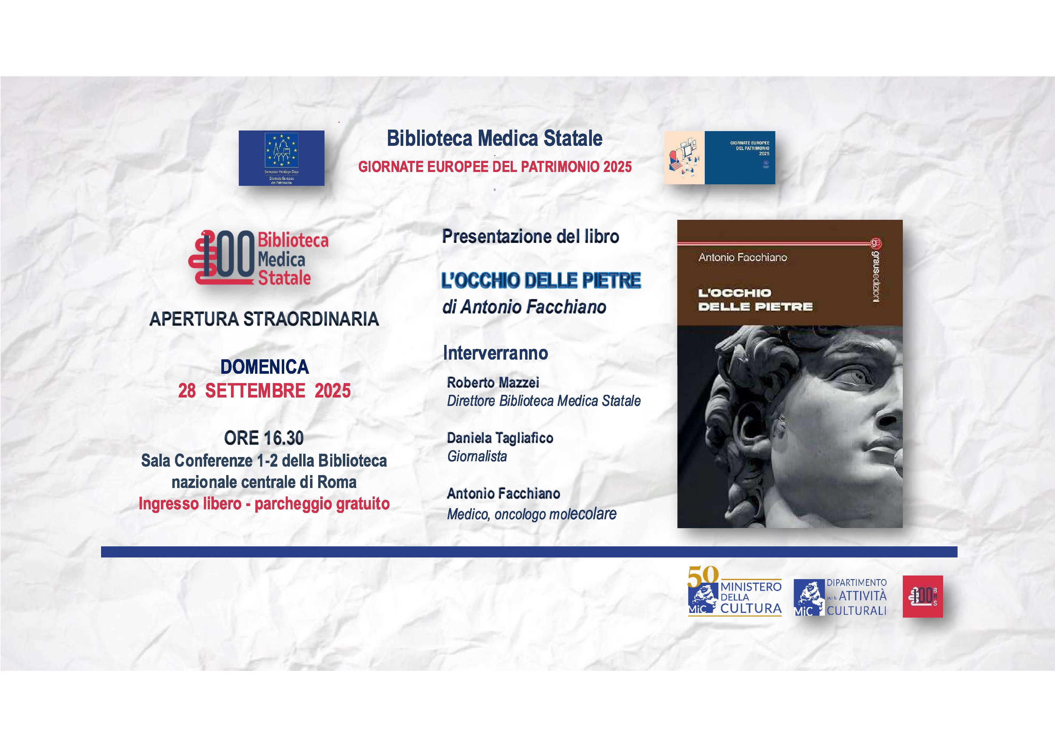 GEP 2025 - Presentazione del libro “L’occhio delle pietre” di Antonio Facchiano